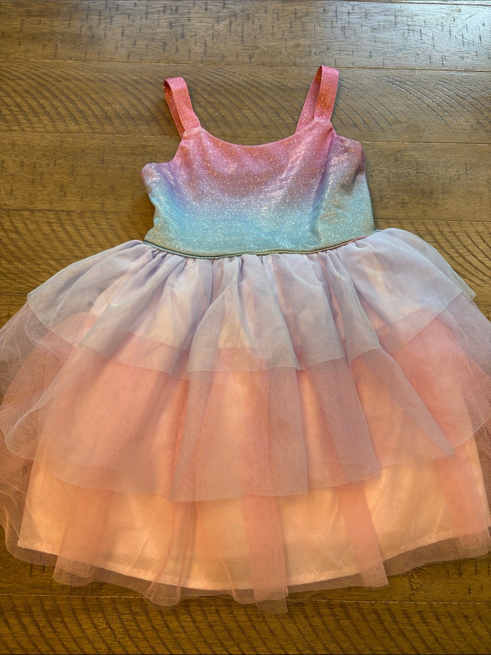 Zunie Pink & Blue Sparkle Tulle Dress - Kids Dance Costume